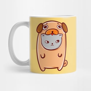 Cat in a pug costume Mug